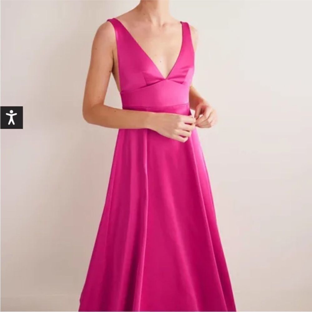 BODEN | NEW Pink Fit & Flare Wild Watermelon Pink Midi Dress Women’s Size 6R
